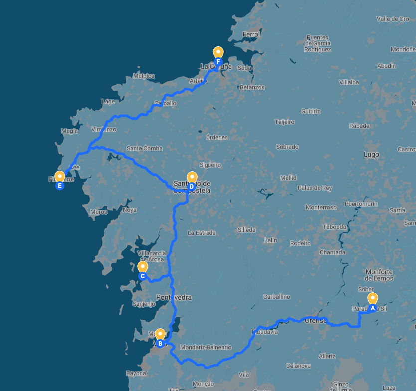 Galicia-en-10-días.png Mapa del itinerario por Galicia