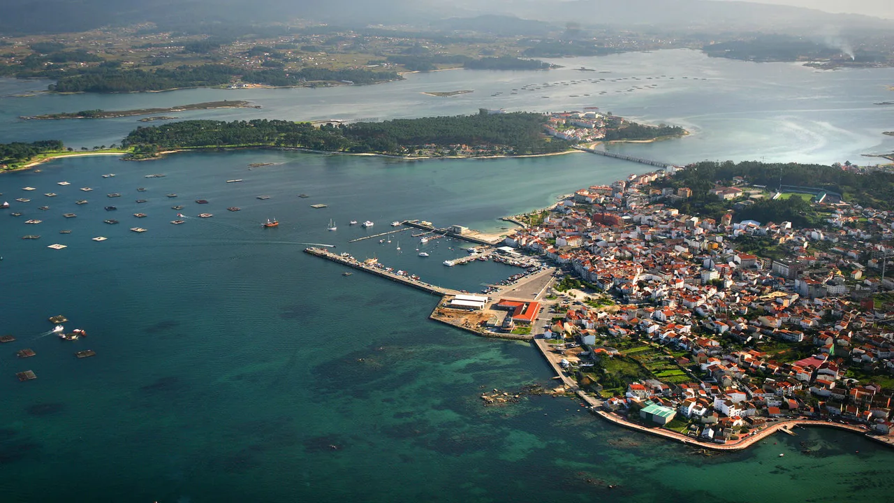 baixa Vista aérea de la ría de Vigo y su puerto